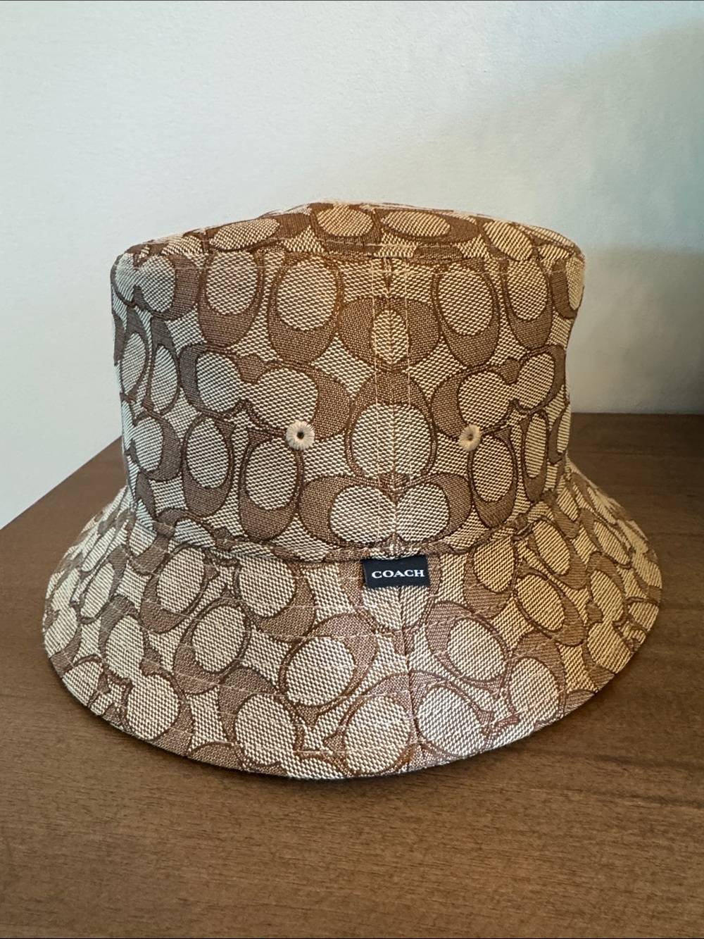 NWOT Coach Brown Signature Logo Bucket Hat size M/L